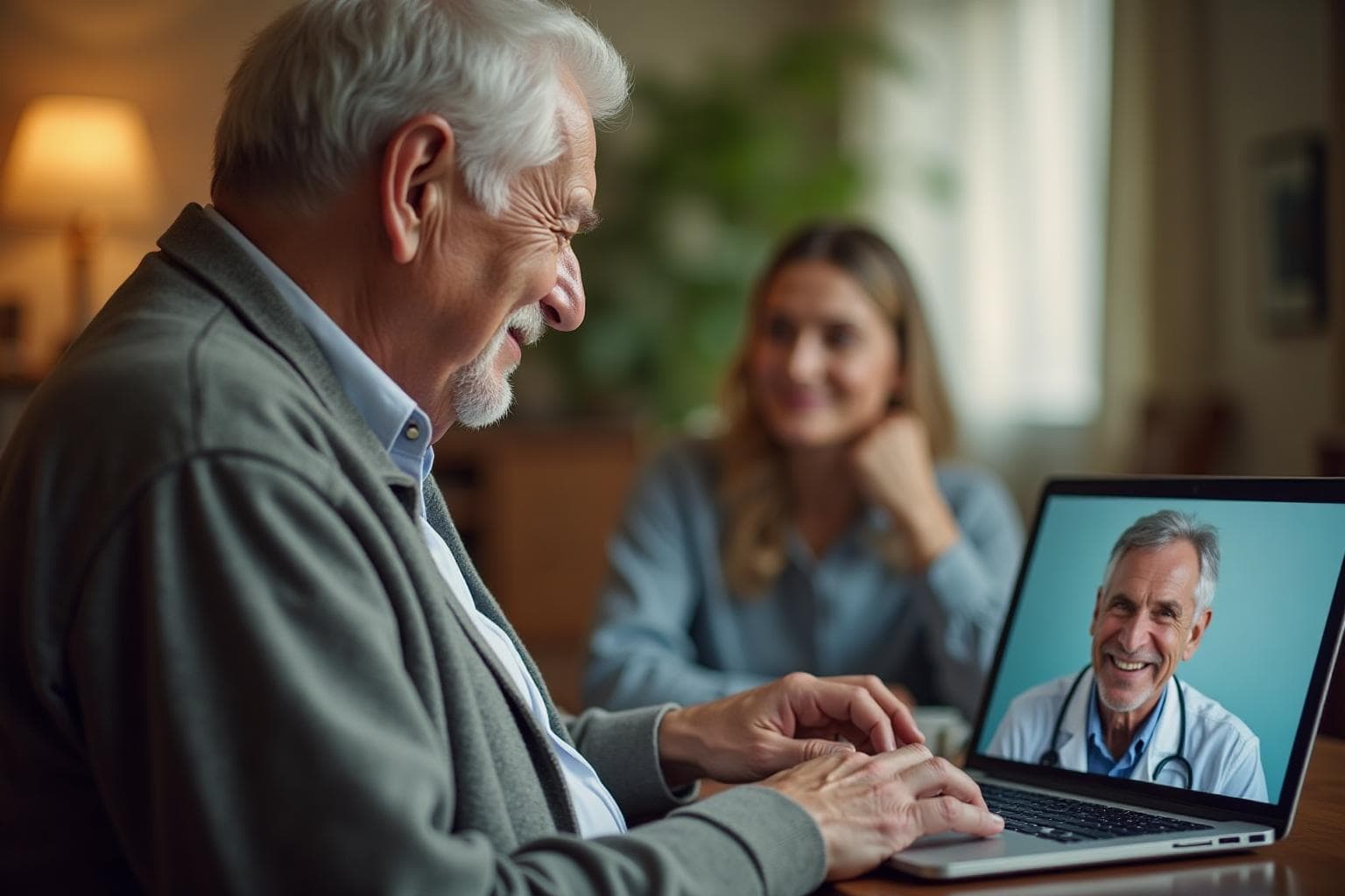 Healthcare professional with patient